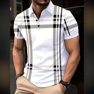 Code: 115 (White) Premium China Polo | HandLoom Polo Shirt