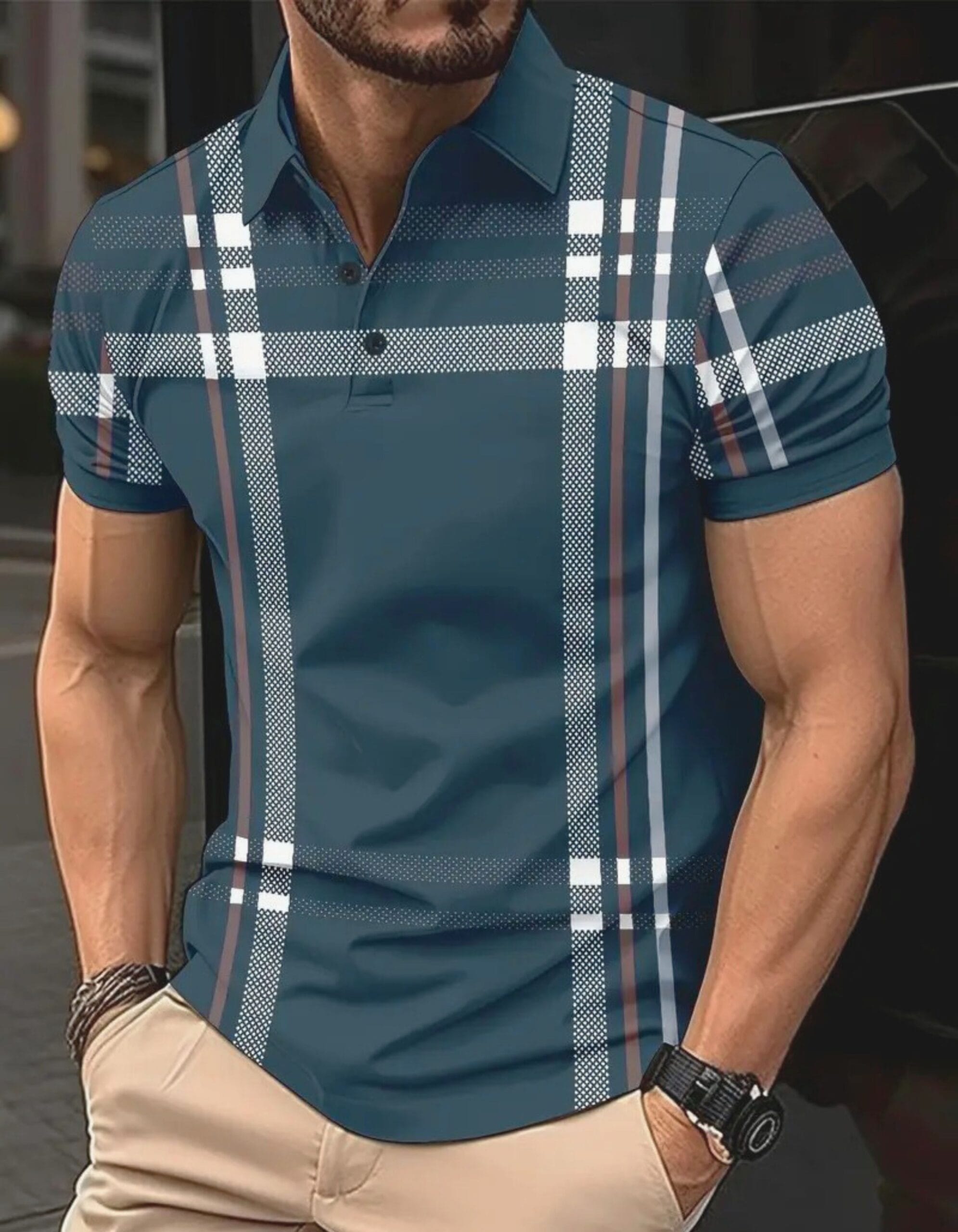 Code: 115 (Navy Blue) Premium China Polo | HandLoom Polo Shirt