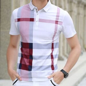 Code: CB101- HandLoom Premium Fashion Striped Polo Shirt