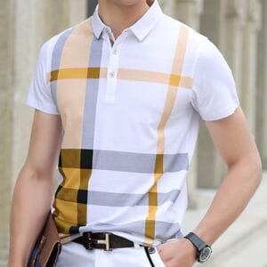 Code: CB102- HandLoom Premium Fashion Striped Polo Shirt