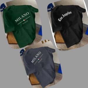 Code:2301 3 pcs Combo Stylish & Comfortable Fit Premium Drop Shoulder T-Shirt – Made from Premium China Fabric