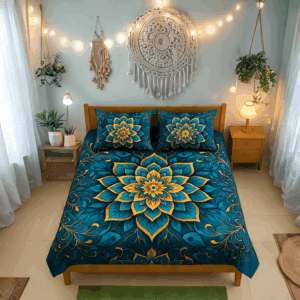 সাড়ে ৬/৭ ফিট বালিশ কভার সহ ওয়াটারপ্রুফ 3D প্রিন্ট বেডশীট - Code 106